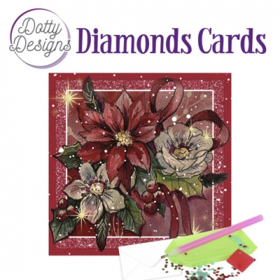 D0tty Design® - Set van 5 diamond painting kerstkaarten 15x15cm: (set 2)